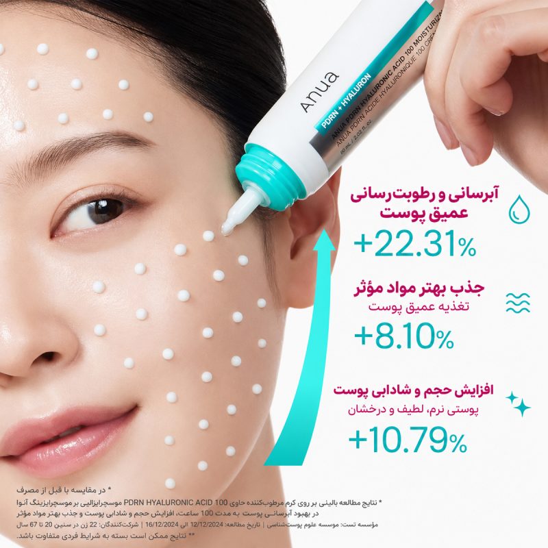 کرم مرطوب‌ کننده PDRN و هیالورونیک اسید 100 آنوا