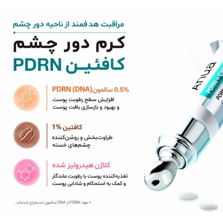 کرم دور چشم جوانساز PDRN و کافئین آنوا 11 anua pdrn caffeine rejuvenating eye cream ingredients
