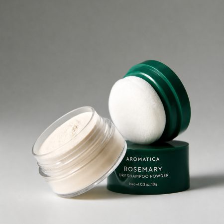aromatica rosemary dry shampoo powder campaign